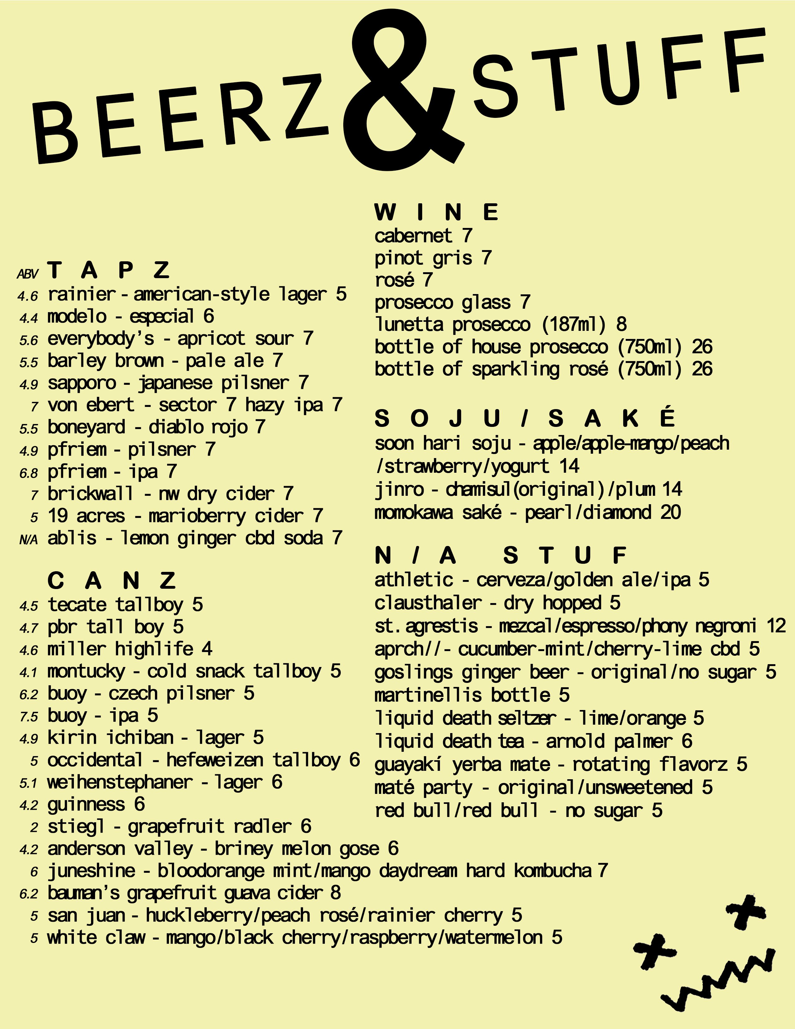 drinks menu image